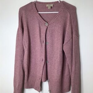 Loft cardigan women pink large cotton spring lightweight classic cozy layer